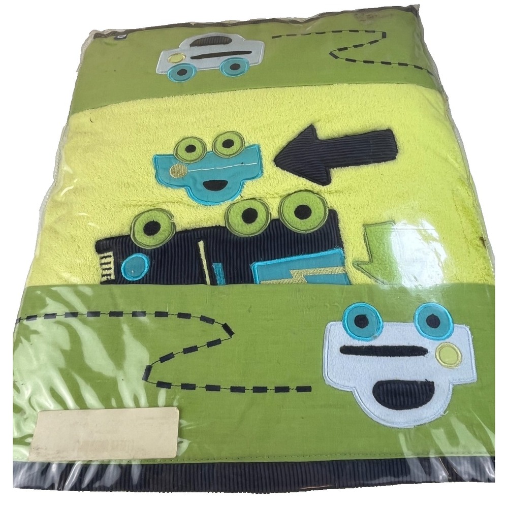 Zutano Blue Traffic Toddler Bedding Set 4 Pc Cars Trucks Blanket Sheets NIP Boys